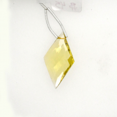 Lemon Quartz Drop Diamond Shape 33x19mm Drilled Bead Single Piece