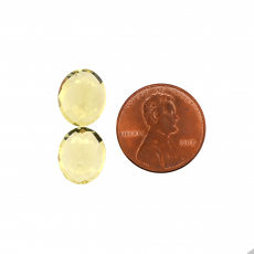 Lemon Quartz Oval 12X10mm Matching Pair Approximately 8 Carat