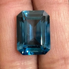 London Blue topaz Emerald Cut 14x10mm Single Piece Approximately 9 Carat