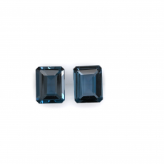 London Blue Topaz Emerald Cut 9x7mm Matching Pair Approximately 4.84 Carat