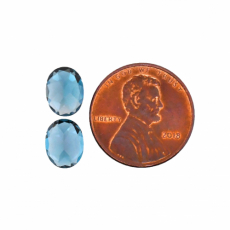 London Blue Topaz Oval 10x8mm Matching Pair Approximately 6.70 Carat