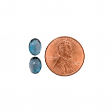 London Blue Topaz Oval 8X6mm Matching Pair Approximately 2.76 Carat.