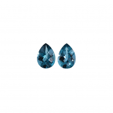 London Blue Topaz Pear Shape 7x5mm Matching Pair Approximately 1.70 Carat