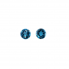 London Blue Topaz Round 5mm Matching Pair Approximately 1.07 Carat
