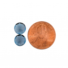 London Blue Topaz Round 8mm Matching Pair Approximately 4.15 Carat