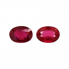 Madagascar Ruby 7x5mm Matching Pair Approximately 2 Carat