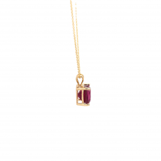 Madagascar Ruby Cushion Shape 3.76 Carat Pendant in 14K Yellow Gold ( Chain Not Included )