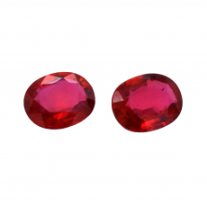 Madagascar Ruby Oval 10x8mm Matching Pair Approximately 7.90 Carat