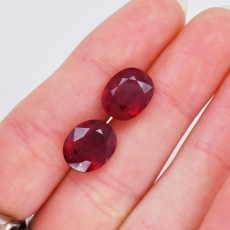 Madagascar Ruby Oval 11X9mm Matching Pair Approximately 9.80 Carat