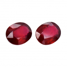 Madagascar Ruby Oval 11X9mm Matching Pair Approximately 9.80 Carat