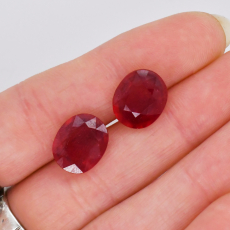 Madagascar Ruby Oval 12x10x5.5mm Matching Pair Approximately 11 Carat