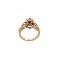Madagascar Ruby Oval 4.57 Carat Ring with Accent Diamonds in 14K Yellow Gold