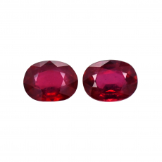 Madagascar Ruby Oval 9x7mm Matching Pair Approximately 4.90 Carat