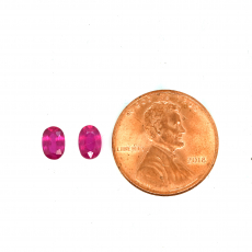 Madagascar Ruby Oval Shape 6x4mm Matching Pair Approximately 1.46 Carat