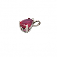 Madagascar Ruby Pear Shape 1.04 Carat Pendant in 14K White Gold[Chain not included]