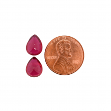 Madagascar Ruby Pear Shape 10x8mm Matching Pair Approximately 6.65 Carat
