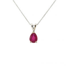Madagascar Ruby Pear Shape 1.78 Carat Pendant in 14K White Gold (Chain Not Included)
