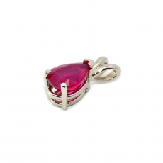 Madagascar Ruby Pear Shape 2.15 Carat Pendant in 14K White Gold (Chain Not Included)