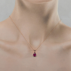 Madagascar Ruby Pear Shape 2.20 Carat Pendant in 14K Rose Gold (Chain Not Included)