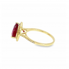Madagascar Ruby Pear Shape 3.20 Carat Ring With Diamond Accent in 14K Yellow Gold (447663)