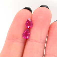 Madagascar Ruby Pear Shape 7x5mm Matching Pair Approximately 1.80 Carat