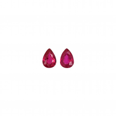 Madagascar Ruby Pear Shape 7x5mm Matching Pair Approximately 1.80 Carat