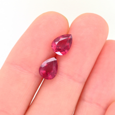 Madagascar Ruby Pear shape 8X6mm Matching Pair Approximately 3 Carat