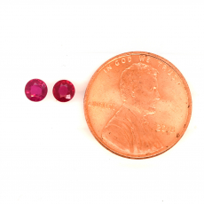 Madagascar Ruby Round 4mm Matching Pair Approximately 0.59 Carat