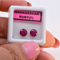 Madagascar Ruby Round 6mm Matching Pair Approximately 2.50 Carat