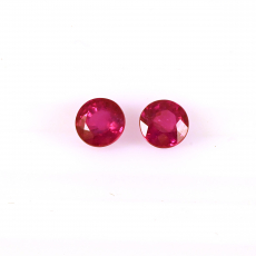 Madagascar Ruby Round 6mm Matching Pair Approximately 2.50 Carat
