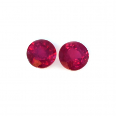 Madagascar Ruby Round 7mm Matching Pair Approximately 3.30 Carat