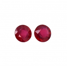 Madagascar Ruby Round 8mm Matching Pair Approximately 5.50 Carat