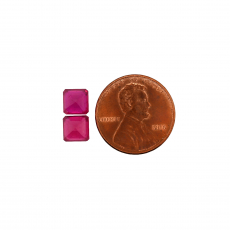 Madagascar Ruby Square 6mm Matching Pair Approximately 3.30 Carat