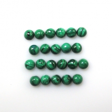 Malachite Cabs Round 3mm Approximately 4 Carat