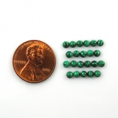 Malachite Cabs Round 3mm Approximately 4 Carat