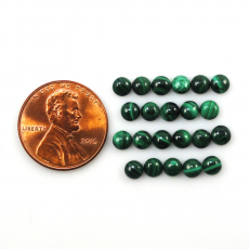 Malachite Cabs Round 4mm Approximately 7.50 Carat