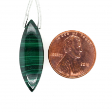 Malachite Drop Marquise Shape 28x10mm Drilled Bead Single Pendant Piece
