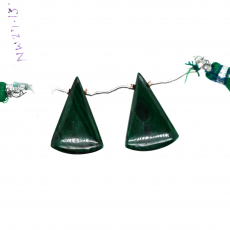Malachite Drops Conical Shape 21x15mm Drilled Bead Matching Pair