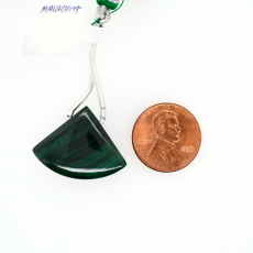 Malachite Drops Fan Shape 20x26mm Drilled Bead Single Piece
