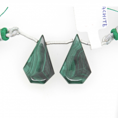 Malachite Drops Fancy Shape 22x15mm Driled Beads Matching Pair