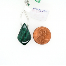 Malachite Drops Leaf Shape 24x15mm Drilled Bead Single Piece
