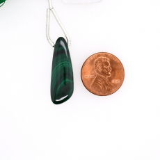 Malachite Drops Wing Shape 29x10mm Drilled Bead Single Piece