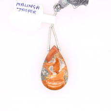 Malinga Jasper Drop Almond Shape 28x17mm Drilled Bead Single Pendant Piece