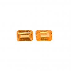 Mandarin Garnet Emerald Cut 6x4mm Matching Pair Approximately 1.60 Carat