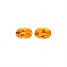 Mandarin Garnet Oval 6x4mm Matching Pair Approximately 1.27 Carat