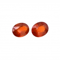 Mandarin Garnet Oval 9x7mm Matching Pair Approximately 4.50 Carat