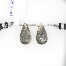Marcasite Drops Almond Shape 21x11mm Drilled Beads Matching Pair