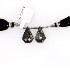 Marcasite Drops Fancy Shape 20x14mm Drilled Bead Matching Pair
