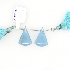 Milky Aquamarine Drop Conical Shape 22x16mm Drilled Bead Matching Pair