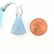 Milky Aquamarine Drop Conical Shape 25x17mm Drilled Bead Single Piece